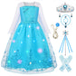 Uplus ME Light Up Princess Dress Girls Elsa Costume Dress Kids Halloween Birthday Christmas Party Dress Up Outfit (5-6Y/130)
