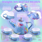 Auney 45 PCS Tea Set Toys for Girls, Mermaid Tea Party Set Toy Pretend Play Gifts for Little Girls, Girls Toys Gifts for Tea Tim