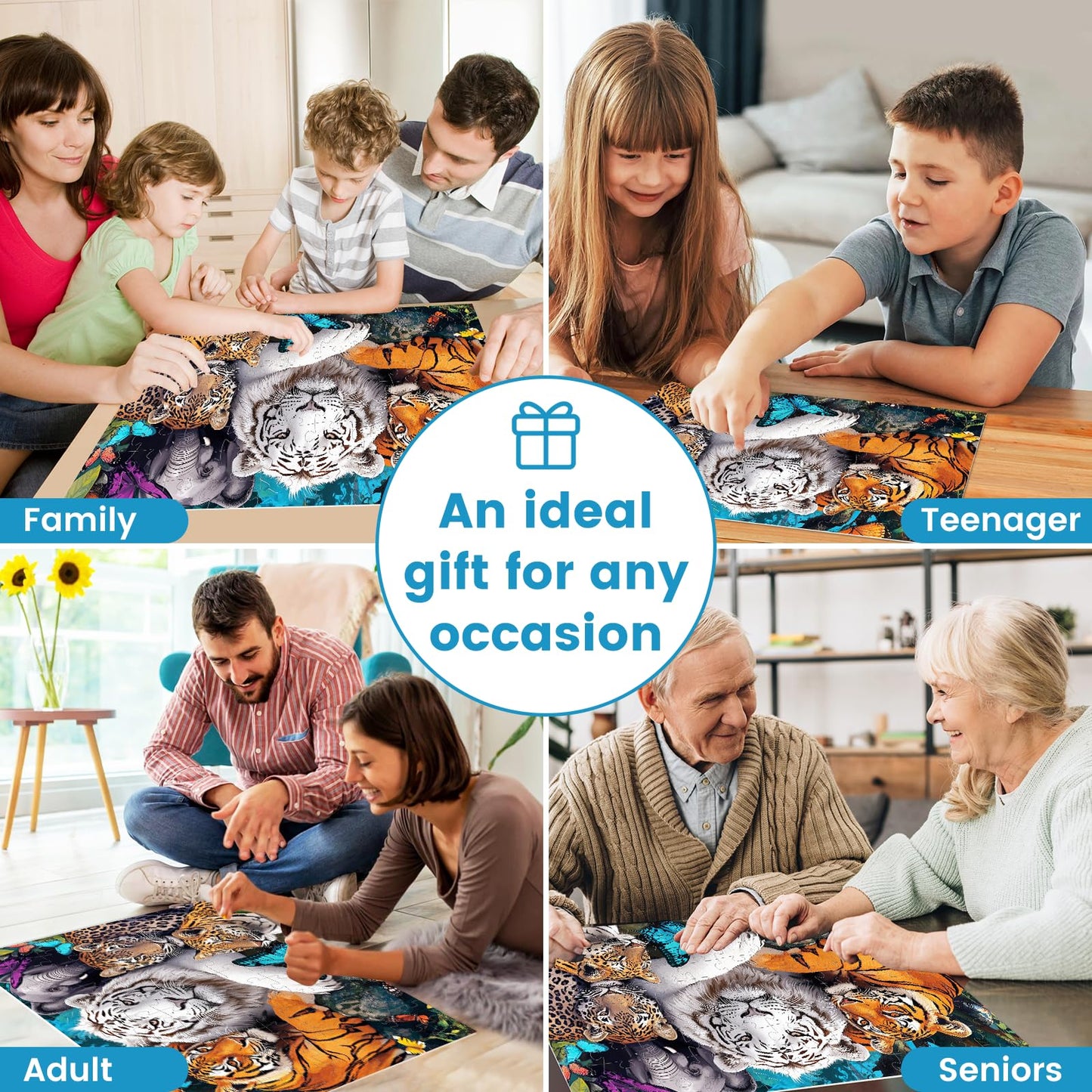 100 Piece Tiger Puzzles for Kids Ages 6-8 8-10 - Animal World Jigsaw Puzzles - 100 Piece Senior Jigsaw Puzzle for Toddlers Kids Puzzles Ages 3-5 Toys Birthday Gifts for Boys Girls mature-themeds-15 x 19