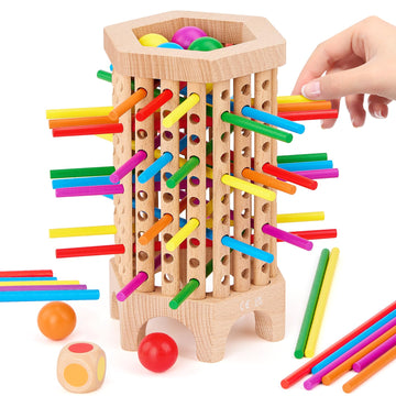 Montessori Game Wooden Board Games For Kids 4-6-8-12, 36 Colorful Stick Math Educational Toys Dice Games For 3 4 5 6 Year Olds,