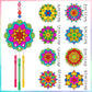VioraWhite 24 Sets Christmas Mandala Suncatchers Wind Chimes Window Art Kits, Xmas DIY Sun Catchers Bulk Ornaments Painting Craf