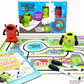 Mukikim Tracerbot Set (2 Robot Set) – Mini Inductive Robot That Follows The Black Line You Draw. Fun, Educational, And Interactive Stem Toy! Includes Trail Map, Dry Erase Board, And Playbook