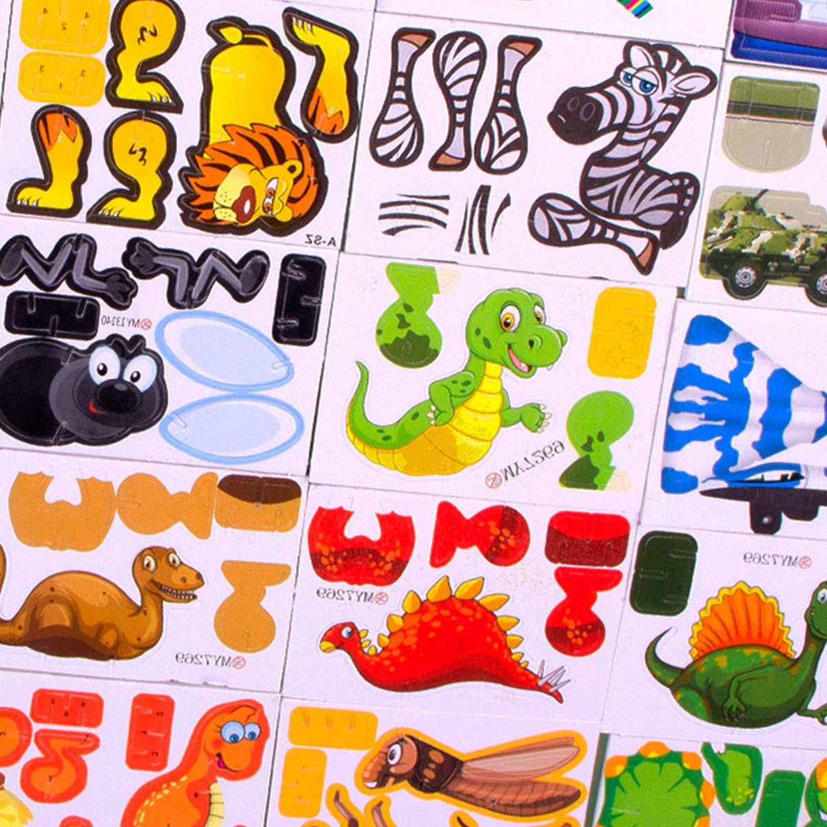 Ujeavette 3D Cartoon Jigsaw Puzzles Learn Activities Fine Motor Skills Montessori Toys Dinosaur