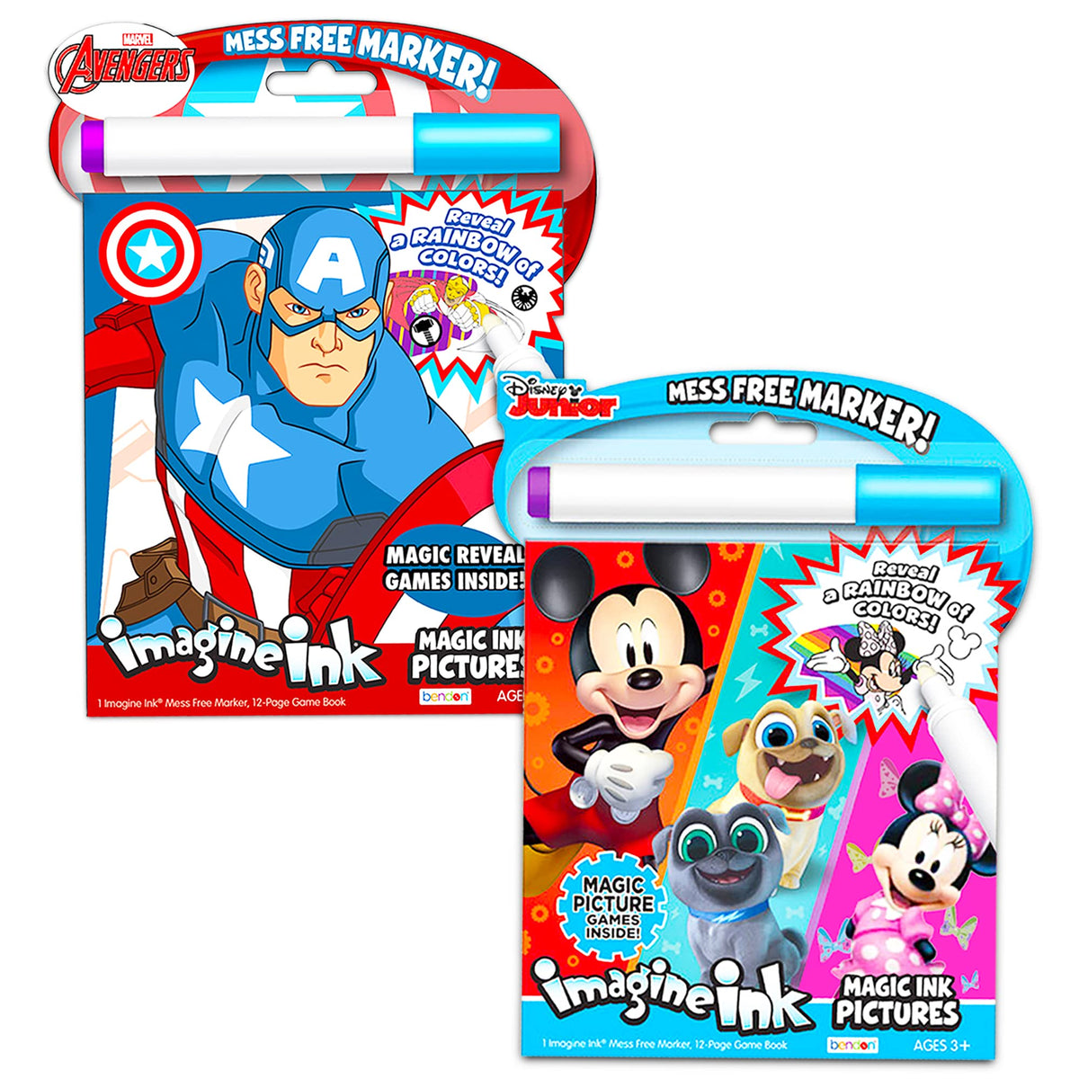 Deep Ink Color Book Imagine Ink Coloring Book Assorted Set for Boys with Stickers (Bundle ...