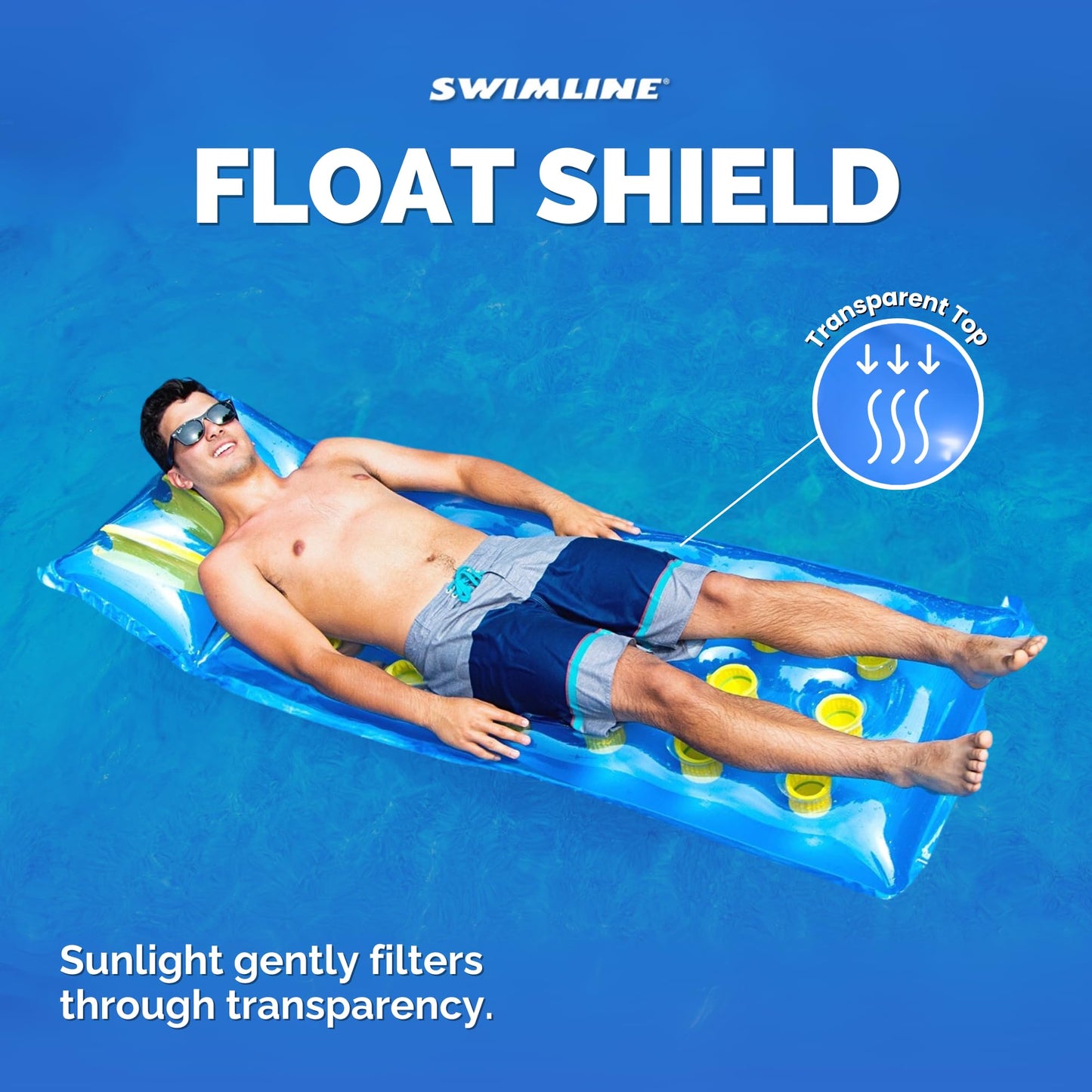 Swimline 9035 Inflatable Pool Mattress with 18 Air Pockets( Colors May Vary) , Blue