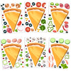 24 Sheets Make Your Own Pizza Stickers, Mix and Match Pizza Decals DIY Pizza Clings Mushrooms Pizza Stickers Pizza Party Favor a