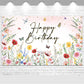 Avezano Wildflower Birthday Backdrop Girls Floral Birthday Banner Spring Wildflower Birthday Party Decorations Background 70.8 x