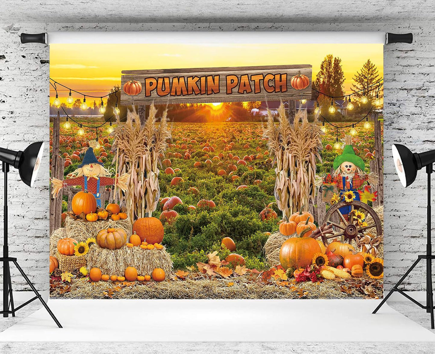 Fall Pumpkin Patch Backdrop Banner Pumpkin Patch Harvest Photography Background Fall Autumn Thanksgiving Party Decorations Photo