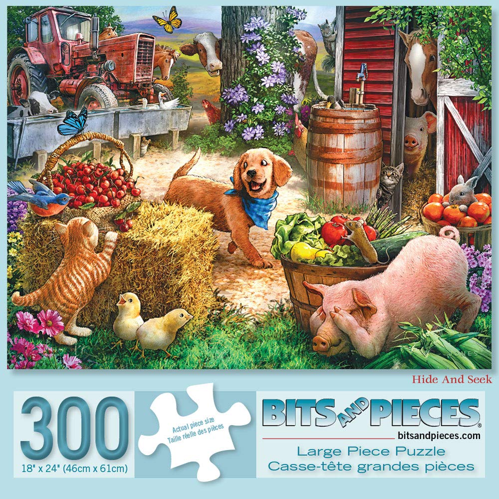 Bits And Pieces – Value Set Of Three Large 300 Piece Jigsaw Puzzles For Adults – Puppy Collection Jigsaw Puzzles By Artist Larry Jones, Completed Puzzle Size: 18' X 24'