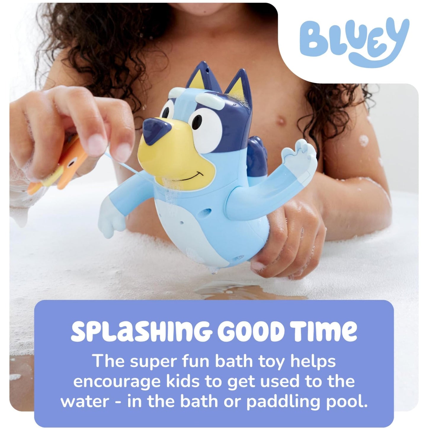Toomies Bluey Swimming Bath Toy - Bluey Toys Includes Attached Seahorse Baby Toy And Swims On Back Or Front - Toddler Bath Toys And Water Toys For Outdoor Play – Ages 18 Months And Up