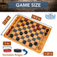 We Games Solid Wood Checkers Board Game – 14.5-Inch Vintage Checkers Set With Inset Grooves & 24 Red & Black Board Game Pieces – Fun Family Table Game