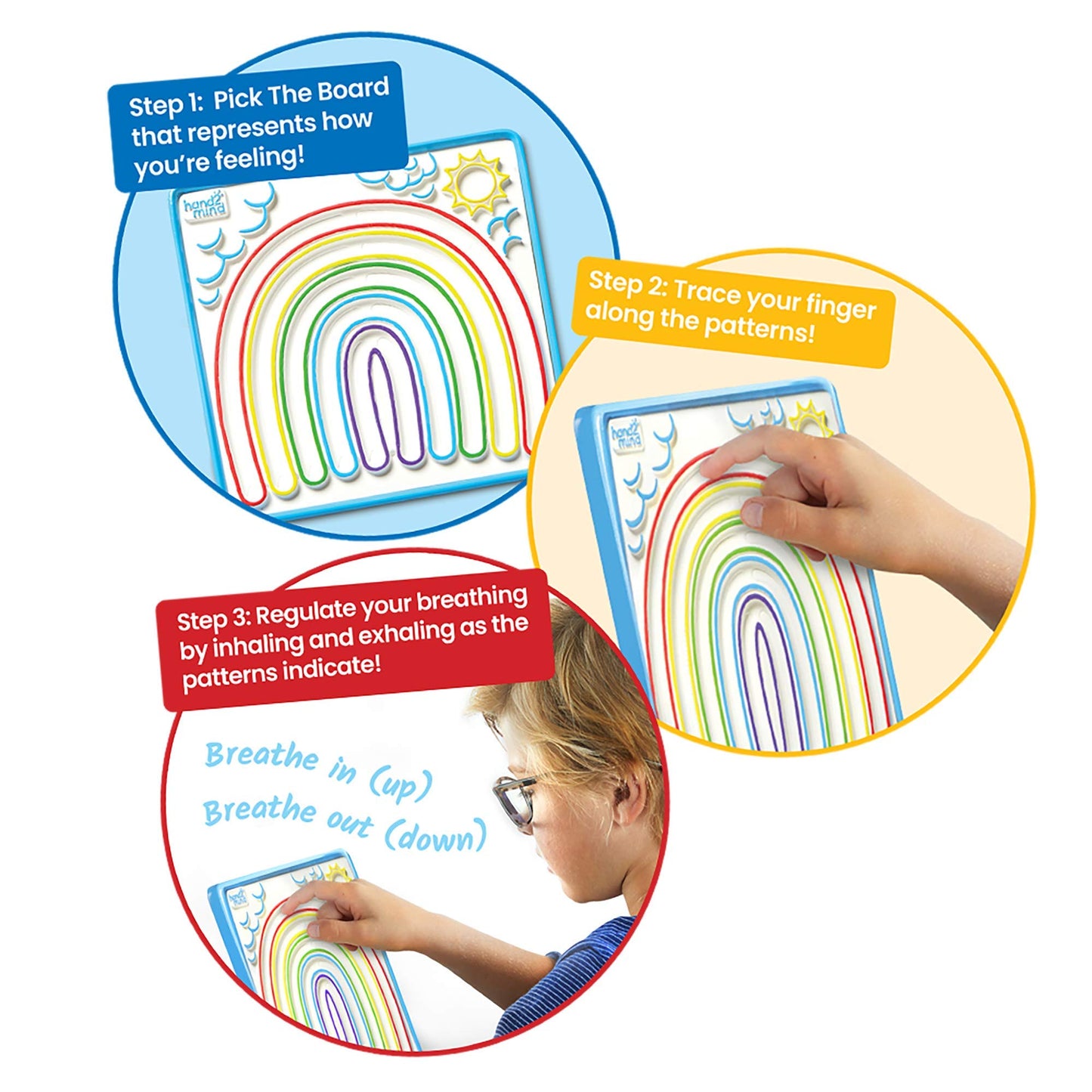 Hand2Mind Mindful Maze Boards, Learn Breathing Patterns, Mindfulness For Kids Anxiety Relief, Tactile Sensory Toys, Play Therapy Toys, Social Emotional Learning Activities, Calm Down Corner Supplies