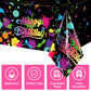 Neon Glow in The Dark Birthday Party Tablecloth Paint Splatter Graffiti Happy Birthday Table Covers Plastic Black Light Table Cl