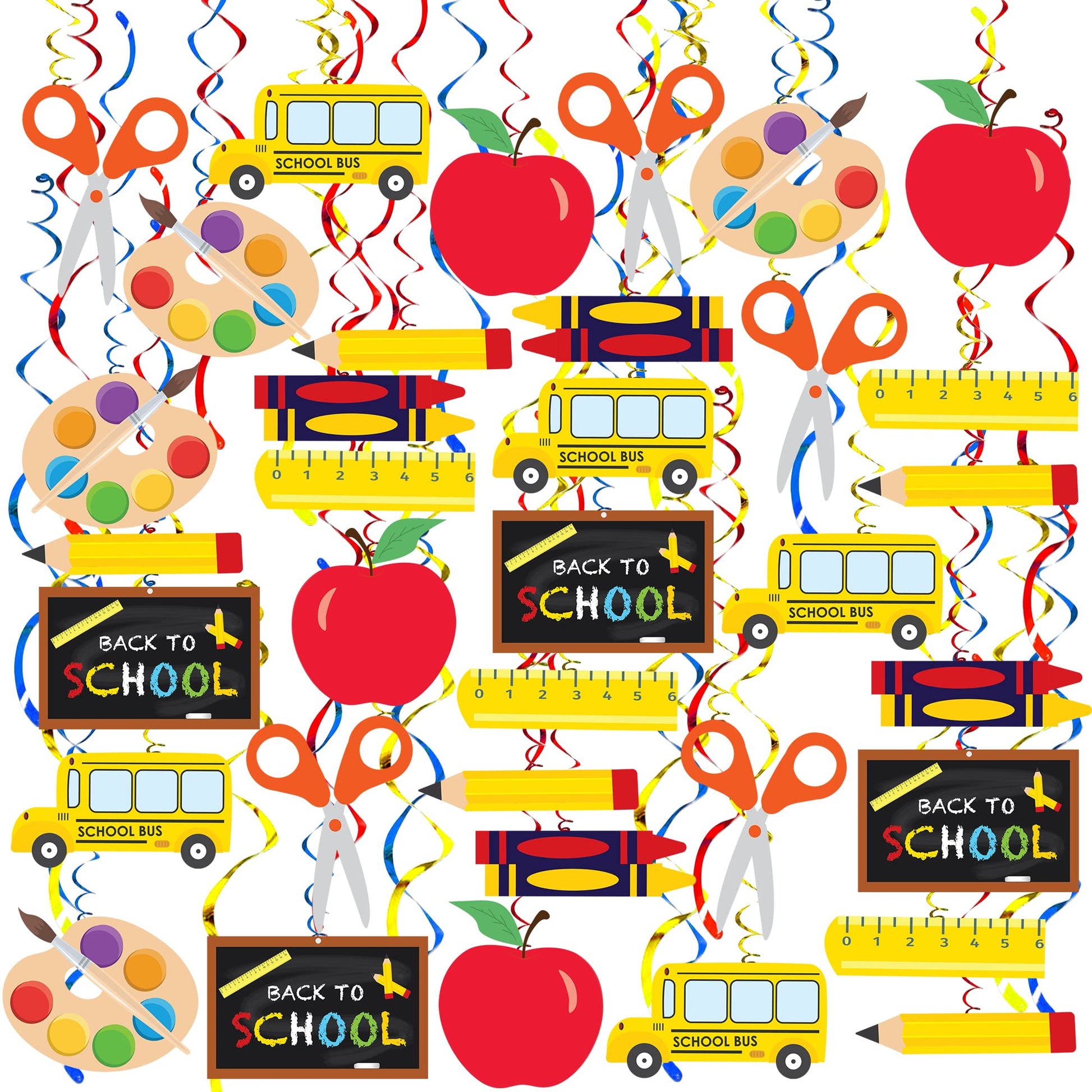 KatchOn, Hanging Swirls for Back to School Decorations - Pack of 46 | Back to School Hanging Decorations | Back to School Party 