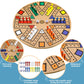 Kathfly Fast Track Board Game Set for 3-6 Players, Wooden, 14.2 Inch, 24 Pieces, 2 Dice, 6 Colors