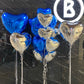 Blue Silver Heart Balloons,10Pcs Light Blue Foil Heart Shaped Love Balloons,18Inch Dark Blue Silver Helium Mylar Balloons For Va