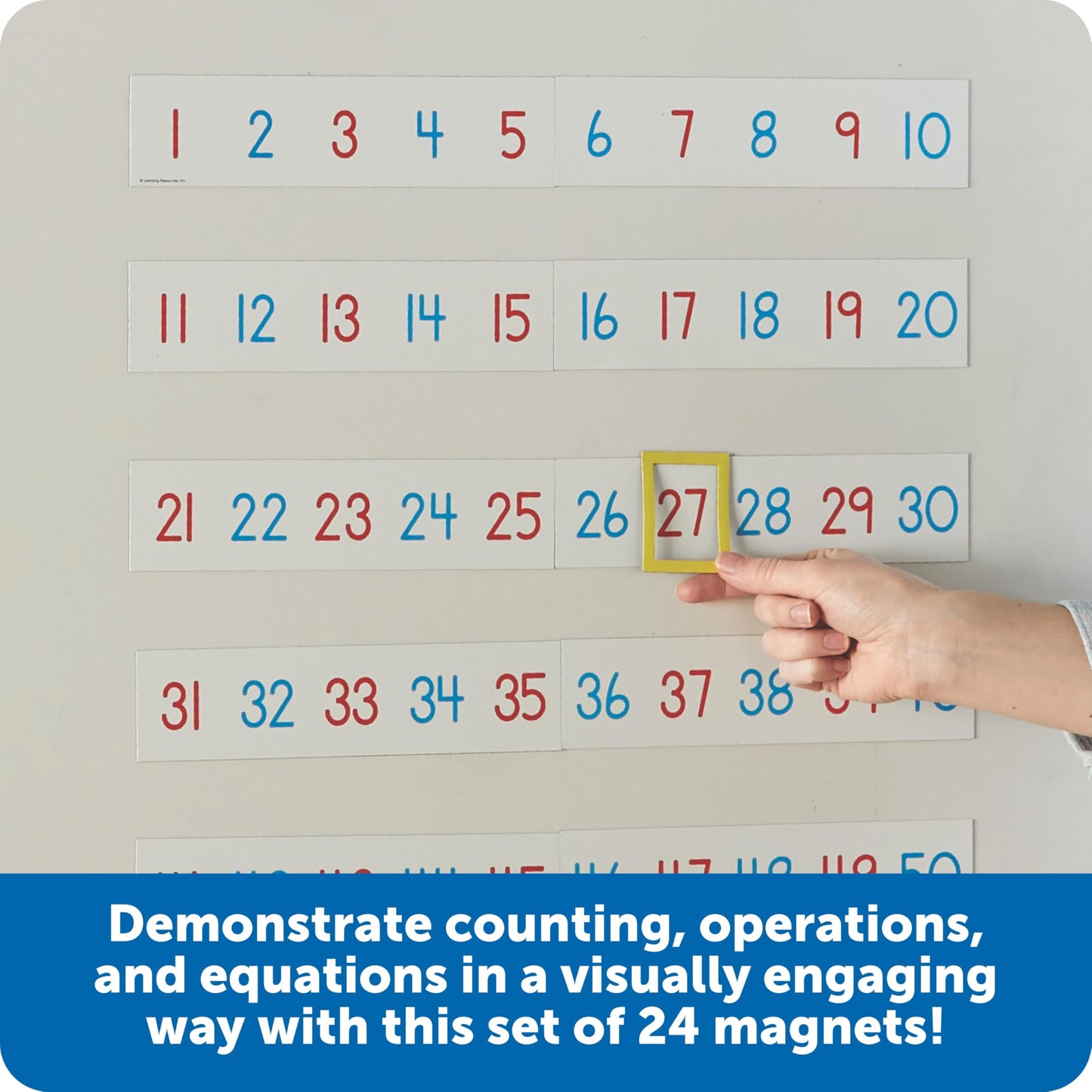 Learning Resources Magnetic Number Line 1-100, 20 Magnets, Classroom Accessories, Teacher Aids, Sets Of 5 Magnets