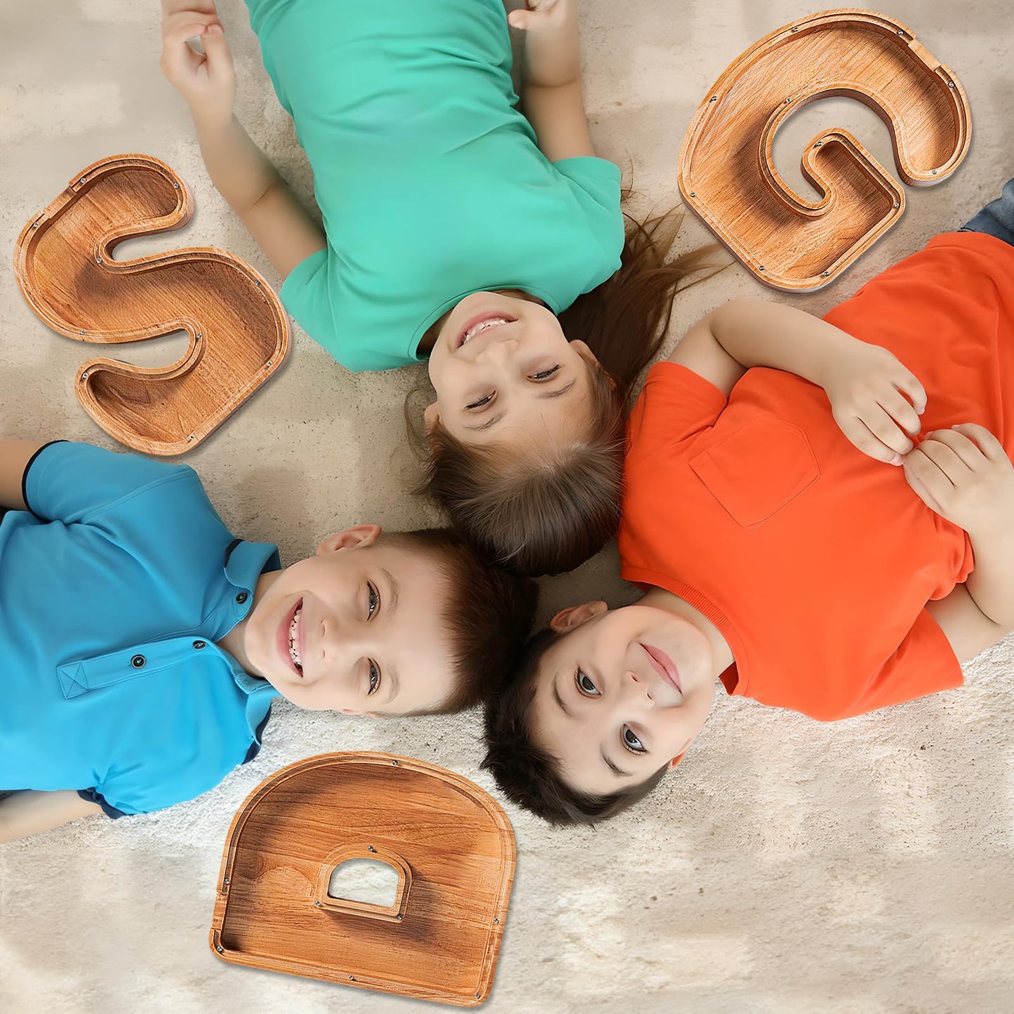 Sulevalt 12  Extra Large Wooden Letter Piggy Banks - Piggy Banks for Boys Girls Kids  Alphabet Money Banks with Initial L - Coin Banknote Bank Birthday/Christmas for Kids