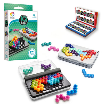Smartgames Iq Six Pro Travel Game For Kids And Adults, A Skill-Building Brain Game - Brain Teaser For Ages 8 & Up, 120 Challenges In Travel-Friendly Case