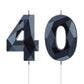 Nuanchu 40th Birthday Candles, Number 40 Happy Birthday Cake Topper 3D Diamond Shape Numeral Sparkler Candles for Men Women Part