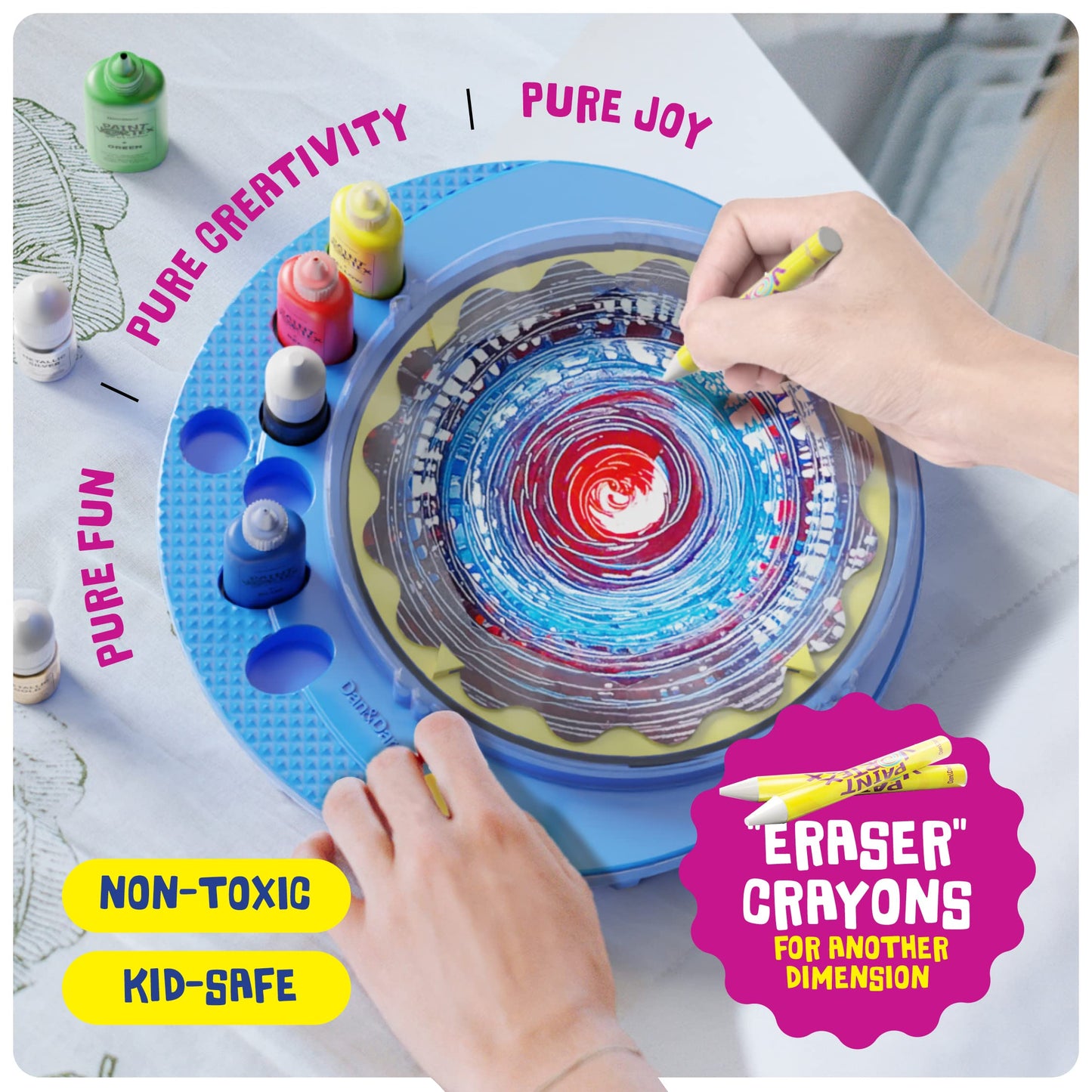 Dan&Darci Paint Spin Art Machine Kit - Arts & Crafts for Kids Ages 6-9 - Multi-Color Painting Spinner Toys - Great Birthday Gift Idea