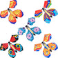Sumind 5 Pcs Butterfly Wind Up Magic Flying Butterfly Cards Surprise Insert Fly Toys Rubber Band Butterflies Toys For Explosion Box Colorful Bookmark Gifts