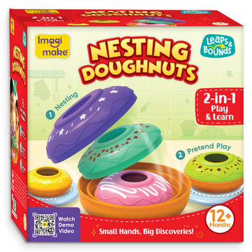 Imagimake Nesting Doughnuts | Leaps & Bounds Baby Toys For 12+ Months | Educational Toy For Toddlers, Infants| 2-In-1 Play & Lea