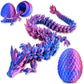 Locyfens 3D Printed Dragon Eggs With Dragon Inside, Articulated 3D Dragon Toys With 3D Dragon Eggs, Crystal Dragon Red Blue