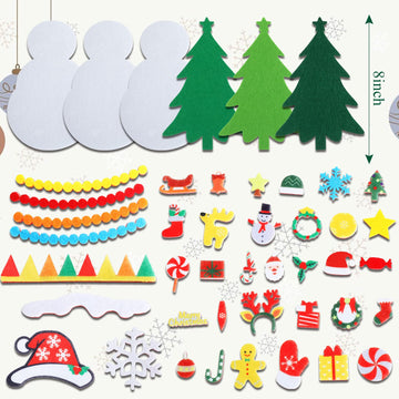 Tatuo Christmas Felt Craft Kits for Kids - DIY Snowman & Christmas Tree Set - Wall-Mounted Crafts - Fun Home Activities