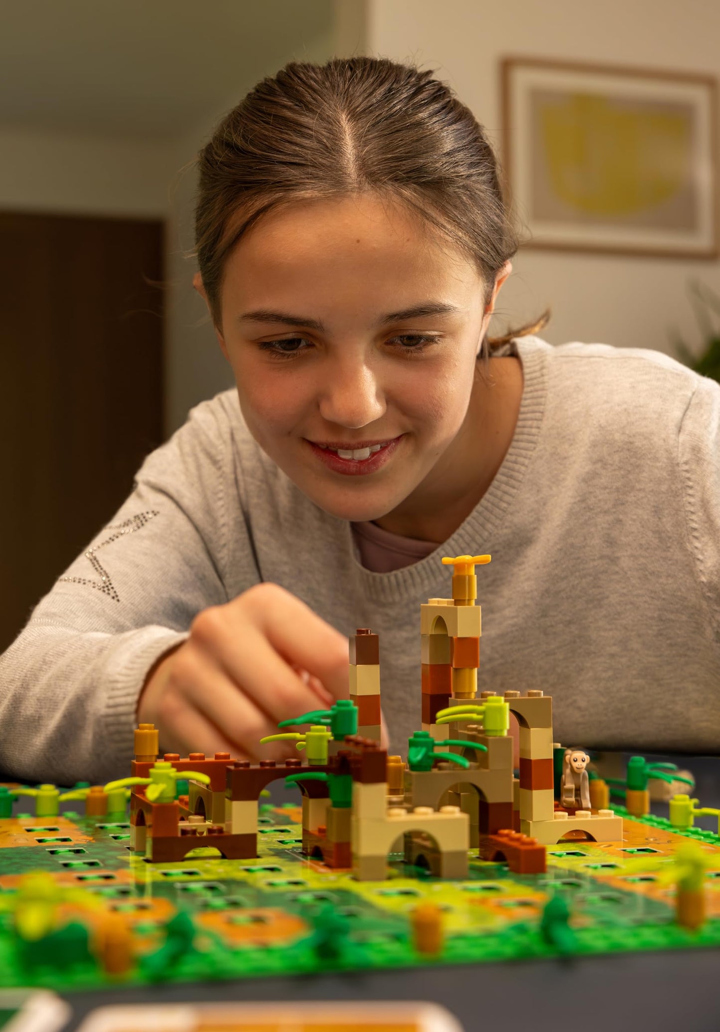 Bezzerwizzer Monkey Palace Lego Board Game - Fun Family Game for 2-4 Players, Ages 10+, Multicolor, 45 Min Playtime, Model DOT10000
