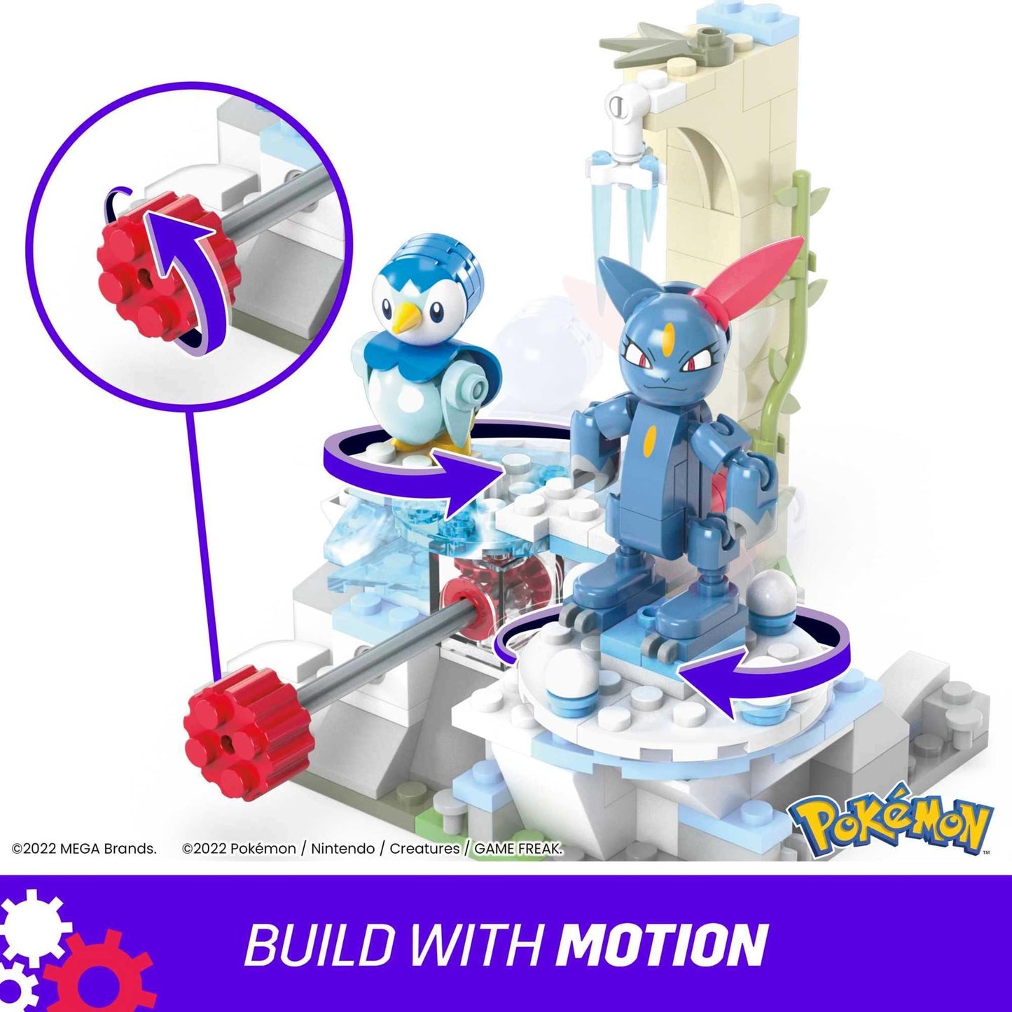 Mega Pokémon Building Toys Set, Piplup And Sneasel’S Snow Day With 183 Pieces, 2 Poseable Characters And Motion, For Kids
