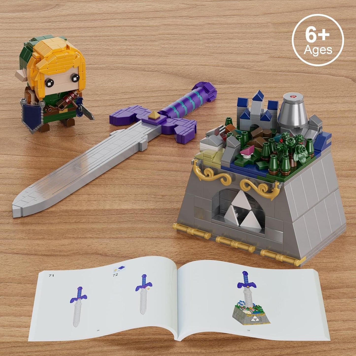 Latephiy The Master decorative replica blade Building Kit with Link Action Figures Building Set  BOTW 2 in1 Micro Hyrule Building Blocks Set  Birthday Party Decorations Supplies  Gifts for Fans Kids mature-themeds
