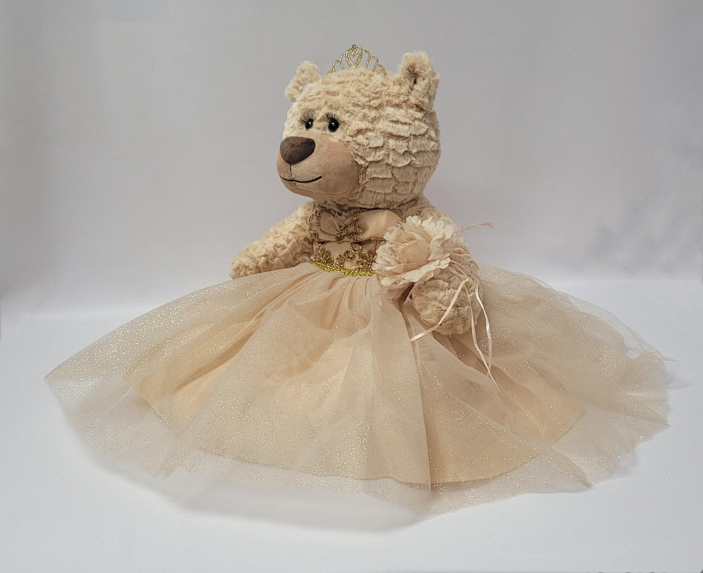 Kinnex Collections Since 1997 20' Quince Anos Quinceanera Last Doll Teddy Bear With Dress (Centerpiece) ~ B16632-34 (Champane)