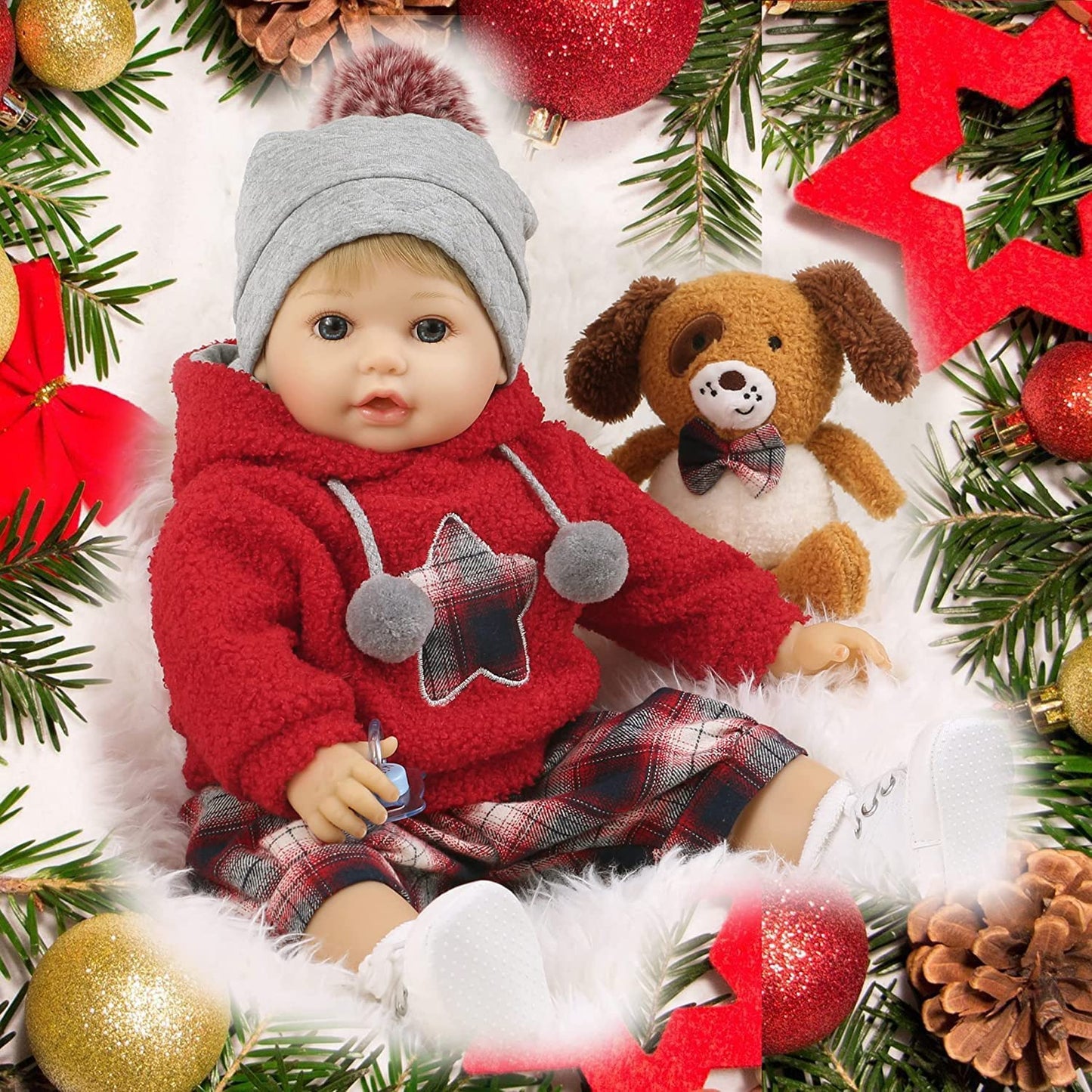 haveahug Reborn Baby Dolls 22 Inch Girl, Soft Silicone Vinyl Limbs and Weighted Cloth Body Best Birthday Gift Set for Girl (Reid