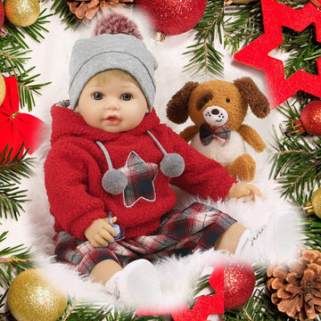 haveahug Reborn Baby Dolls 22 Inch Girl, Soft Silicone Vinyl Limbs and Weighted Cloth Body Best Birthday Gift Set for Girl (Reid