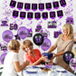 Purple 50Th Birthday Decorations For Women Men Purple Black 50Th Birthday Banner Hanging Swirls 50Th Birthday Balloons Happy 50Th Birthday Cake Topper For Purple Cheer To 50 Years Party Supplies