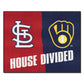 FANMATS 16881 Team Color 33.75 x 42.5 Rug (MLB - Cardinals - Brewers Divided)