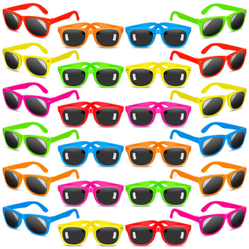 Innocheer Party Sunglasses For Kids 24 Pack With Uv400 Protection Eyewear Neon Sunglasses For Boys, Girls - Great Gift For Party Favors, Birthday Party And Outdoor Activity