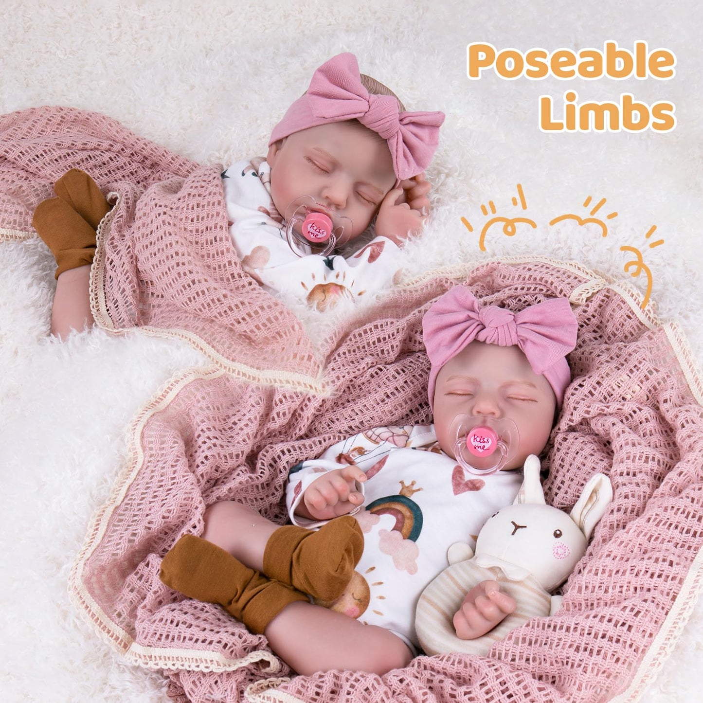 Aori Lifelike Reborn Baby Dolls Real Life Realistic Baby Dolls 20 '' Sleeping Newborn Baby Girl With Rainbow Doll Clothes For Gi