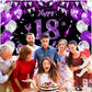 Purple 18Th Birthday Decoration Banner For Girls Large Black Purple Silver Happy 18Th Birthday Banner Purple And Black 18Th Background For 18Th Birthday Anniversary Party Supplies