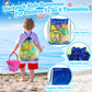 Collapsible Beach Toys For Kids Toddlers, 3 Foldable Buckets And Shovels Set, Sand Castle Building Kit, Ice Cream Travel Sand To