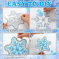 DoubleFill Snowflakes Suncatchers Craft Kit - 60 Sets, 7.87" Multicolor Tissue Paper for DIY Winter Window Art