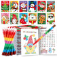 BenLouis 12 Christmas Mini Activity Books with 12 Crayons for Kids ages 4-8-16 Xmas Party Favors Bulk Different Brain Game for C