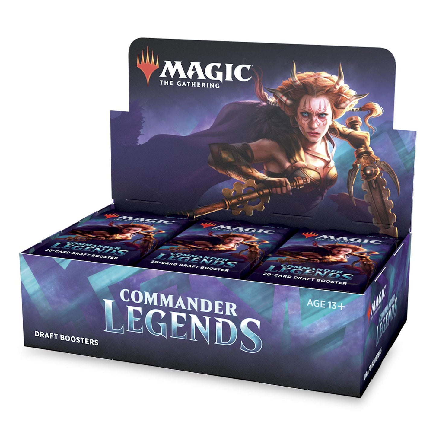 Magic: The Gathering Commander Legends Draft Booster Box - 24 Packs, 480 Cards, 2 Legends/Pack, Factory Sealed, Blue, Model C63230000