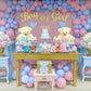 C1krint Teddy Bear Wooden Decorative Signage, Boy Girl Gender Reveal Decor, 2Pcs Blue/Pink Table Centerpieces for He/She Baby Sh