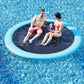 Danrelax 12' Round Inflatable Floating Dock, Sunchill Float Ring, Hammock Tanning Pool with 4in Woven Fabric, Manual Pump for 1-