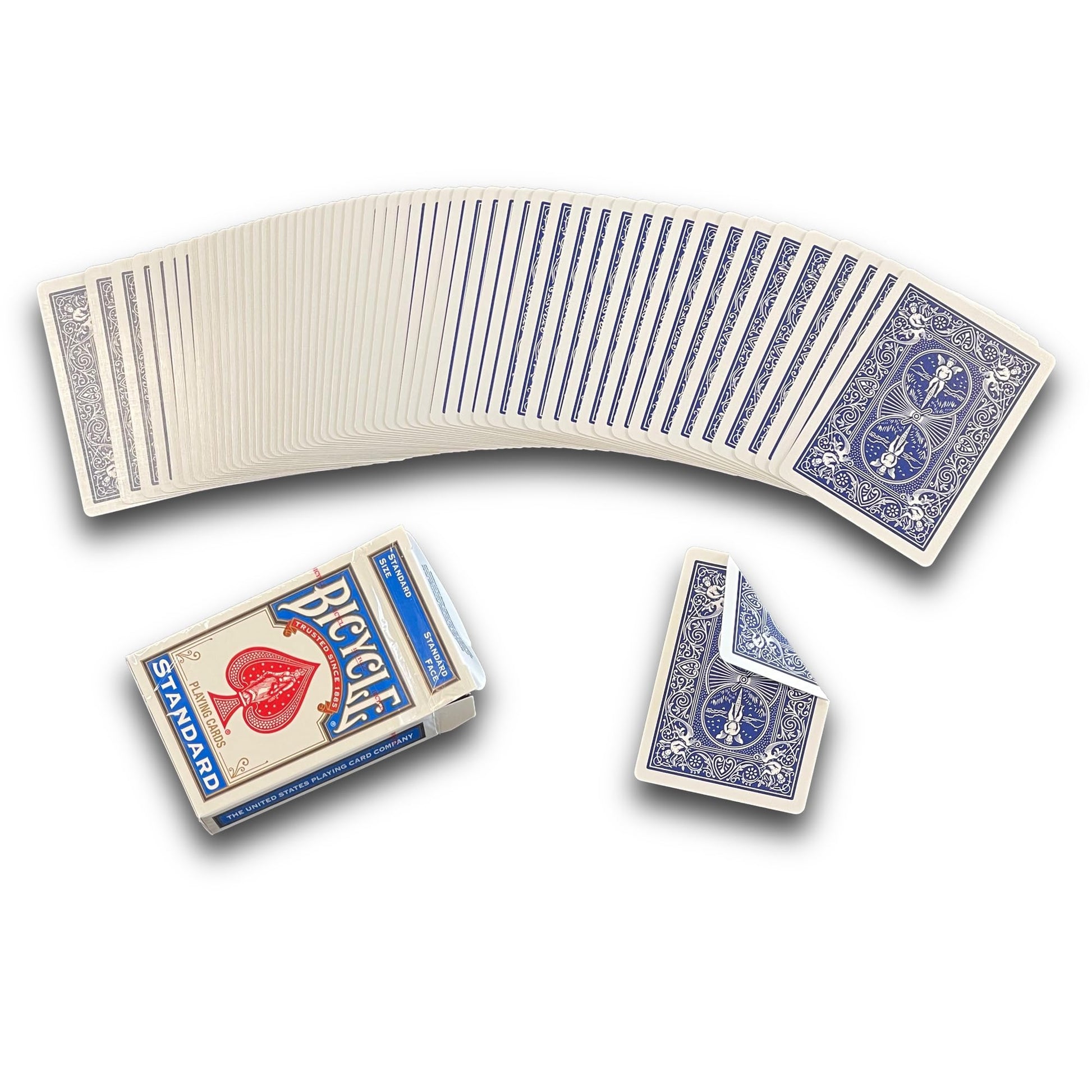Hat Trick Magic Bicycle Rider Back Gaff Playing Card Decks (Blue Double Back)