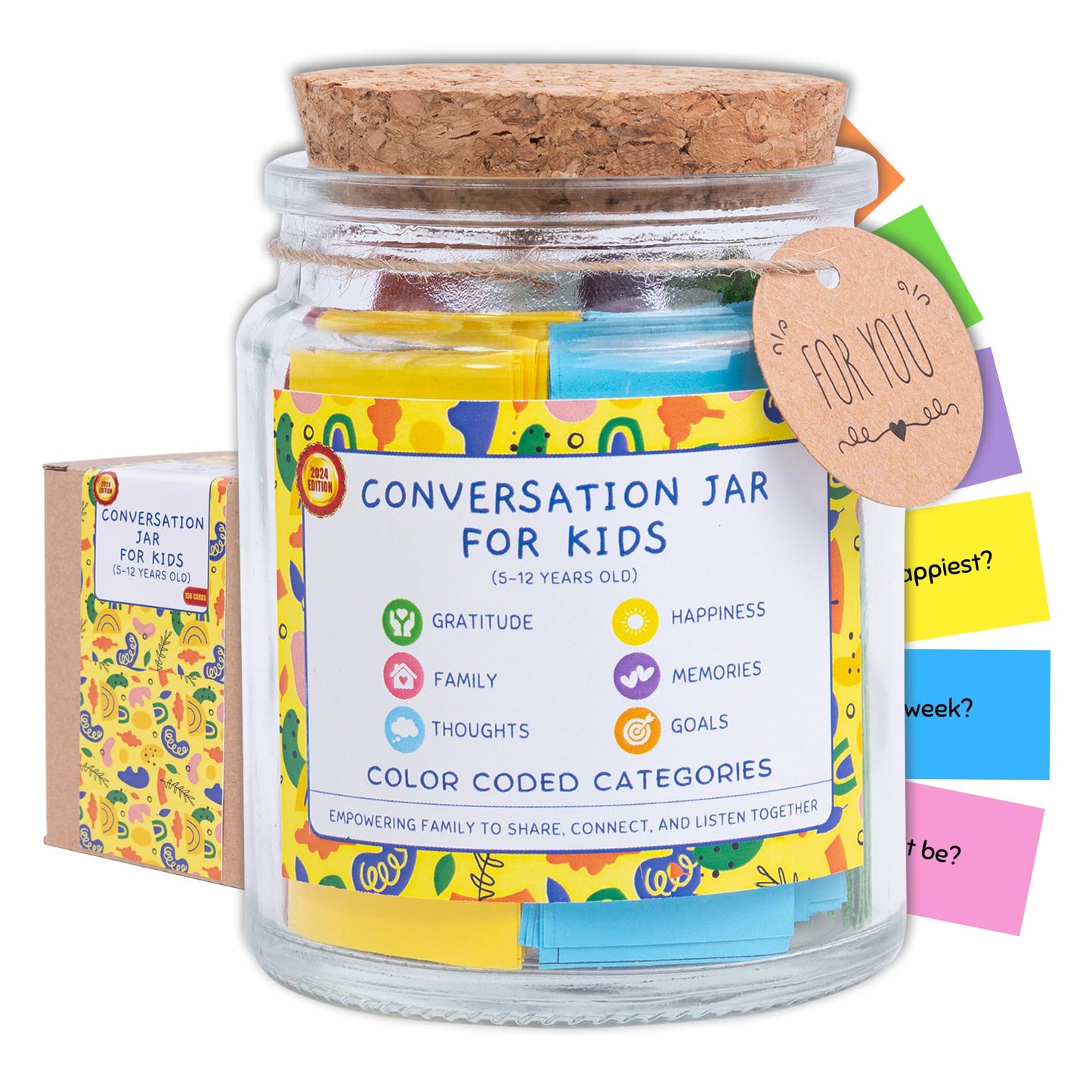 SOUTHLISA Conversation Cards for Kids - 150 Colored Table Topics for Family Fun, Easter Gifts, and Social Emotional Learning Skills