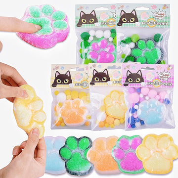 5 Pcs Taba Paw Squishy For Kids Adults, Big Furry Cat Paw Squishy Toys For Stress Relief, Super Soft Squeeze Fidget Toys