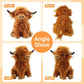 Highland Cow Stuffed Animal  Highland Cow Plush for Kid Girls Boys  Realistic Scottish High Land Cows Plush Toys Fluffy Juguetes De Peluche Cattle Gift for Birthday Christmas Valentine 10.5 inch Brown